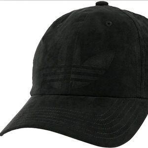 Black Adidas Suede Trefoil Baseball Cap